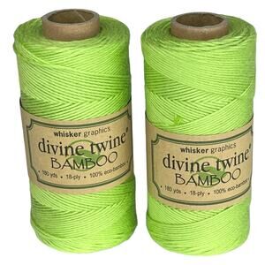 NEW Pack (2)  Bakers Twine 100% ECO BAMBOO 180 Yards 18 PLY Green String NWT